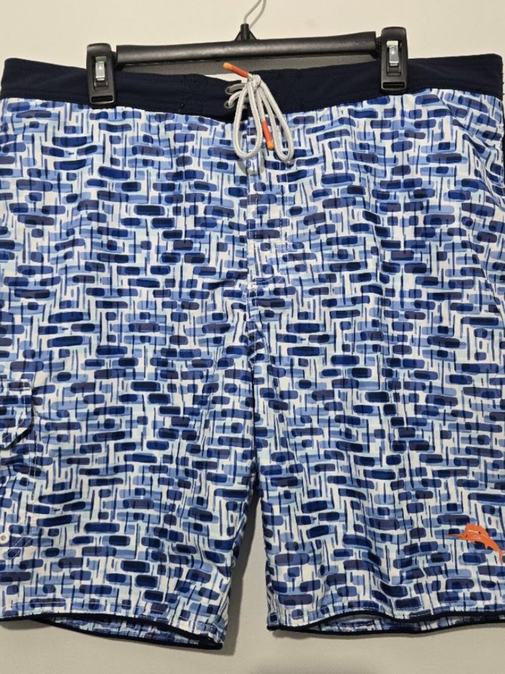 Tommy Bahama Mens Blue Baja Swim Trunks Sz XL 9" Lined Pockets Hawaii Beach Vaca